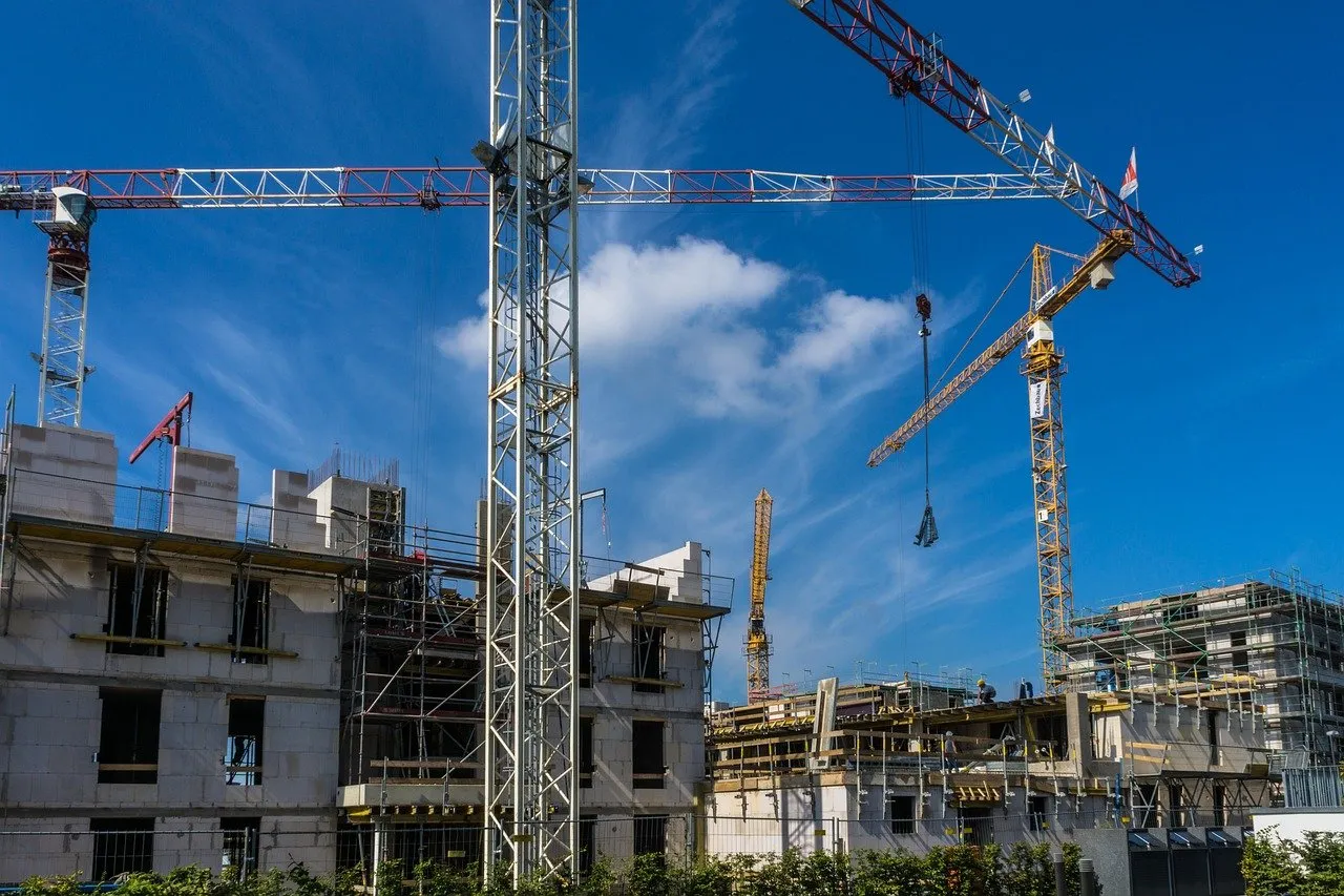 cranes working on construction